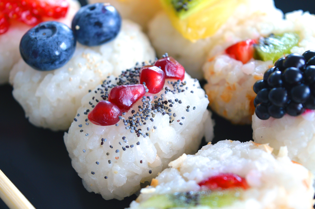 Sushi, dolce, sweet, recipe, ricetta, frutta, fruit, dessert, strawberry, pineapple, fragole, ananas, kiwi, video