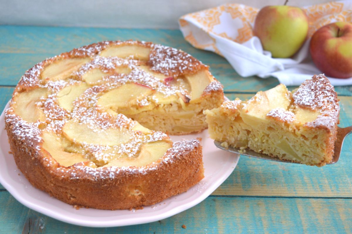 torta di mele light senza burro e senza olio -leggera