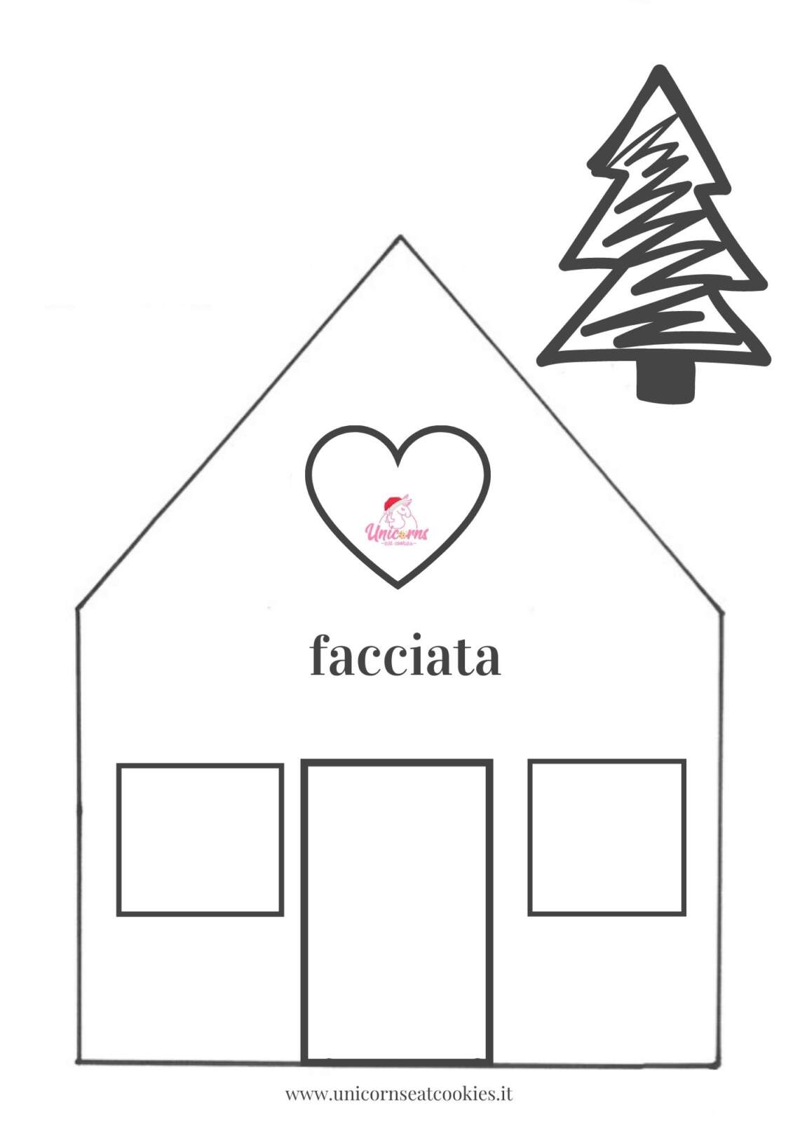 template casetta di pan di zenzero